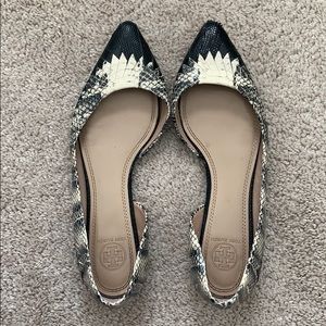 Tory Burch Snake Skin Flats